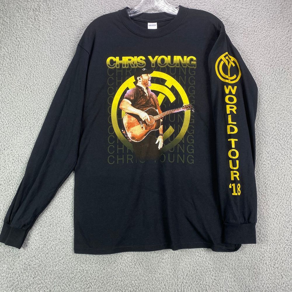 Chris Young Country Music Shirt Adult Medium Black Long Sleeve Losing Sleep Tour